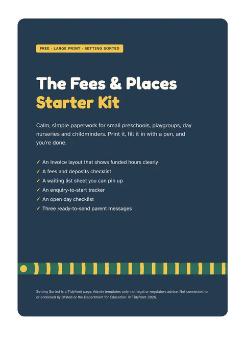 Cover of The Fees & Places Starter Kit